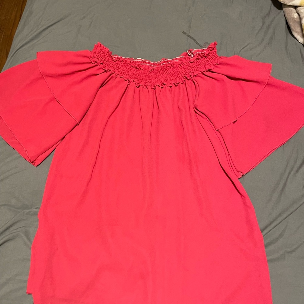 Pink layered sleeve shirt